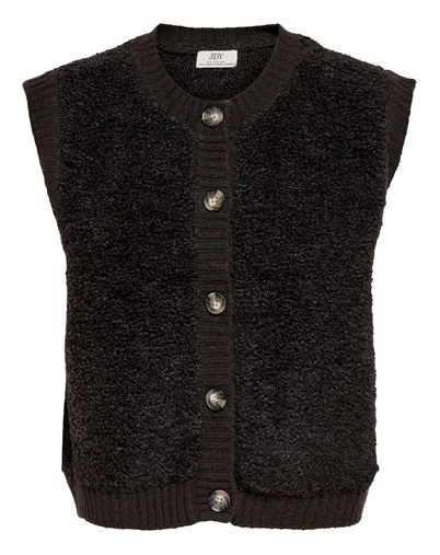 JDY - JDYEira Life On Button Vest - Chocolate Torte